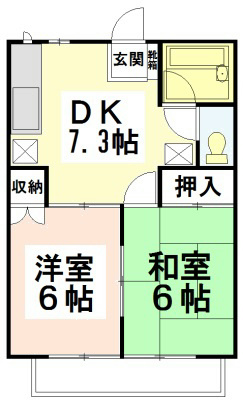 藤沢市本鵠沼のアパートの間取り