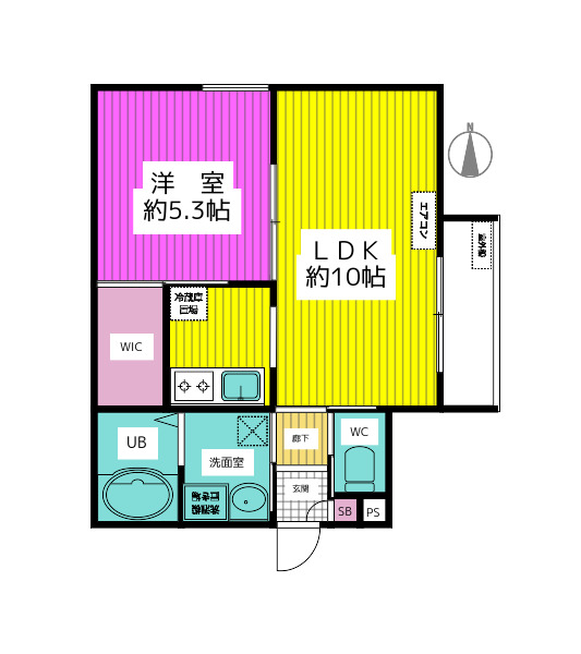 仮称)分梅町新築アパートの間取り