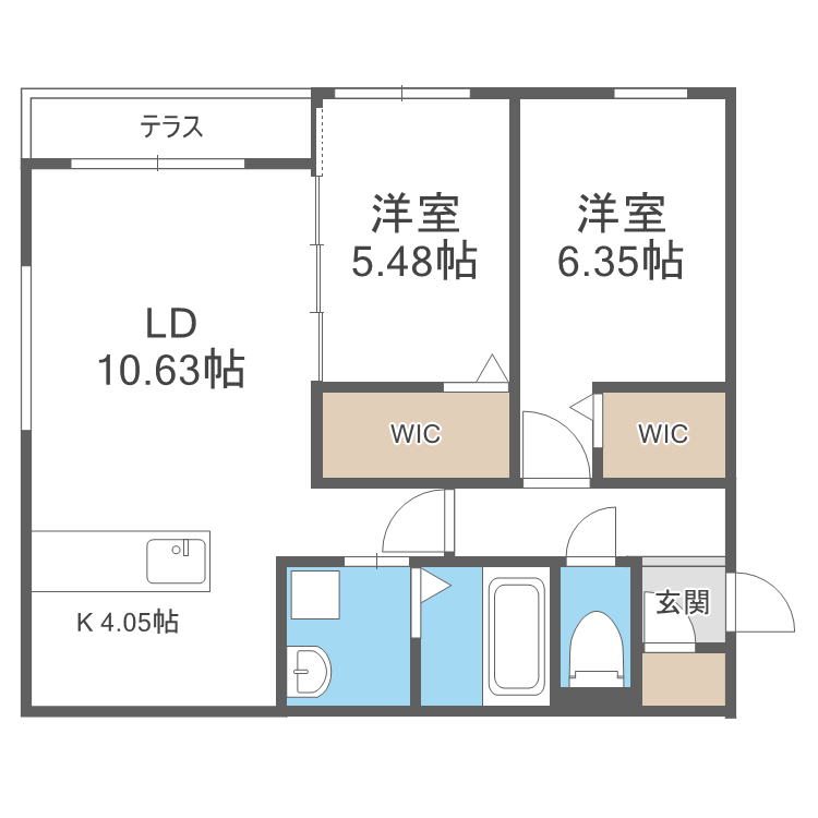 札幌市中央区南十四条西のマンションの間取り