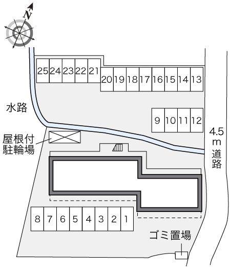 【レオパレスカマン　オレイエの駐車場】