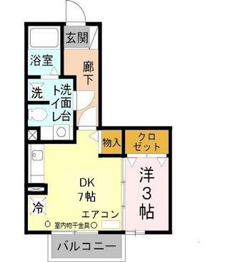 姫路市網干区垣内西町のアパートの間取り