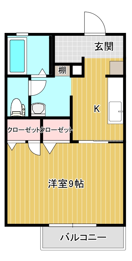 磐田市西貝塚のアパートの間取り