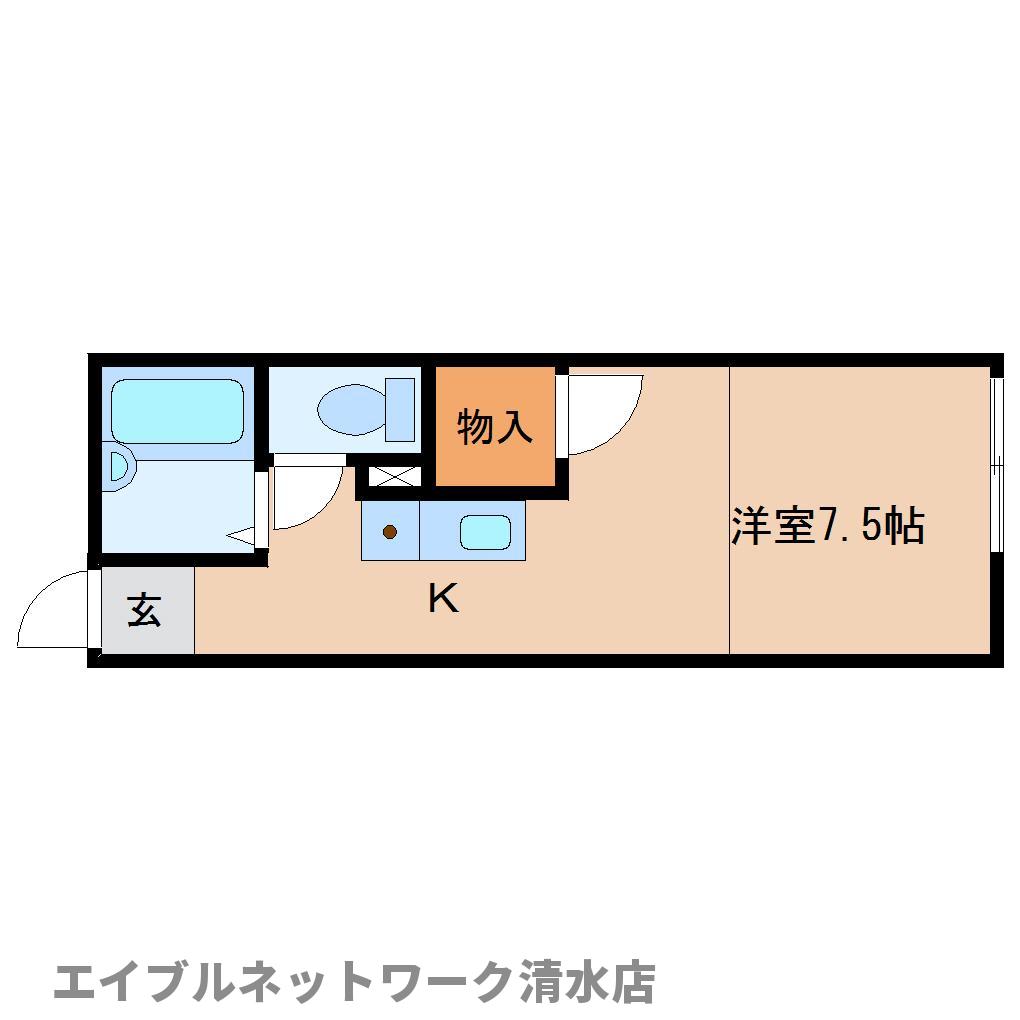 静岡市清水区駒越中のアパートの間取り