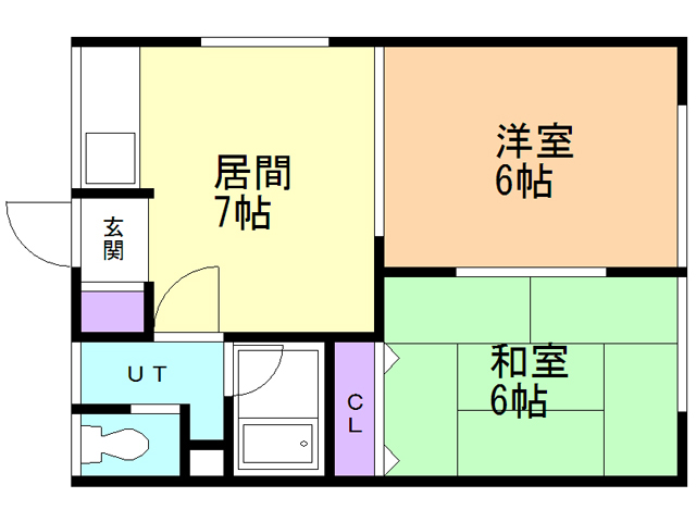 函館市湯川町のアパートの間取り