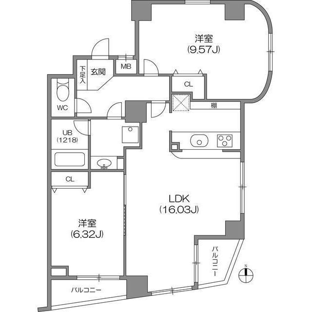 新宿区下落合のマンションの間取り