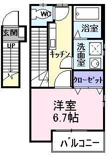 あきる野市入野のアパートの間取り