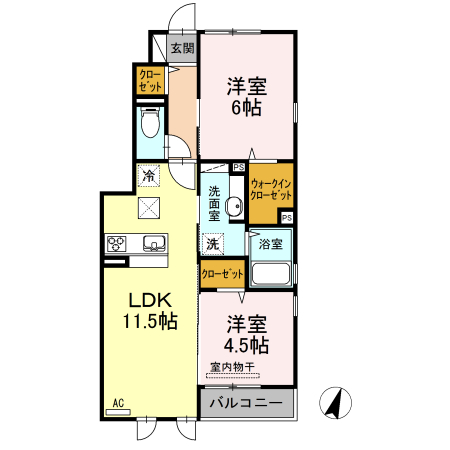 【ブルースター東宮　Aの間取り】