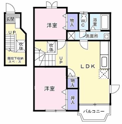 市原市松ケ島のアパートの間取り