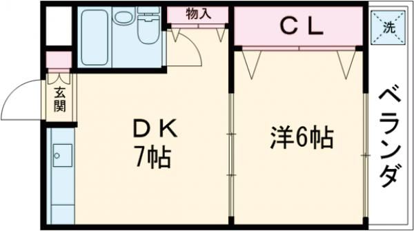 京都市中京区西ノ京原町のマンションの間取り