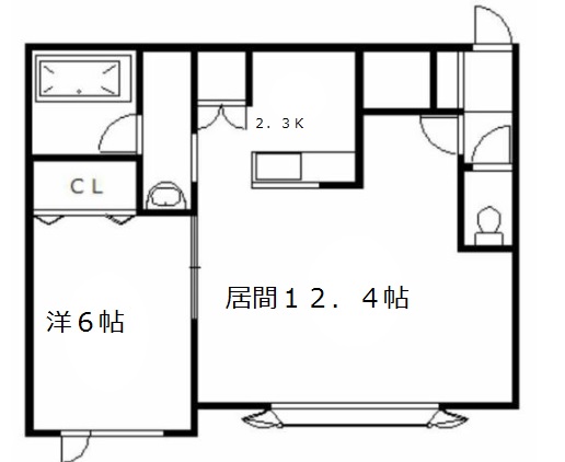 旭川市南三条通のアパートの間取り