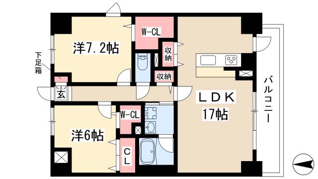 スタシオン川名公園の間取り