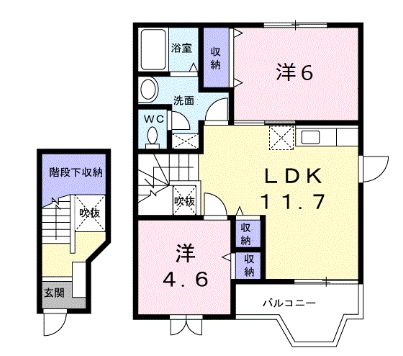 高松市木太町のアパートの間取り