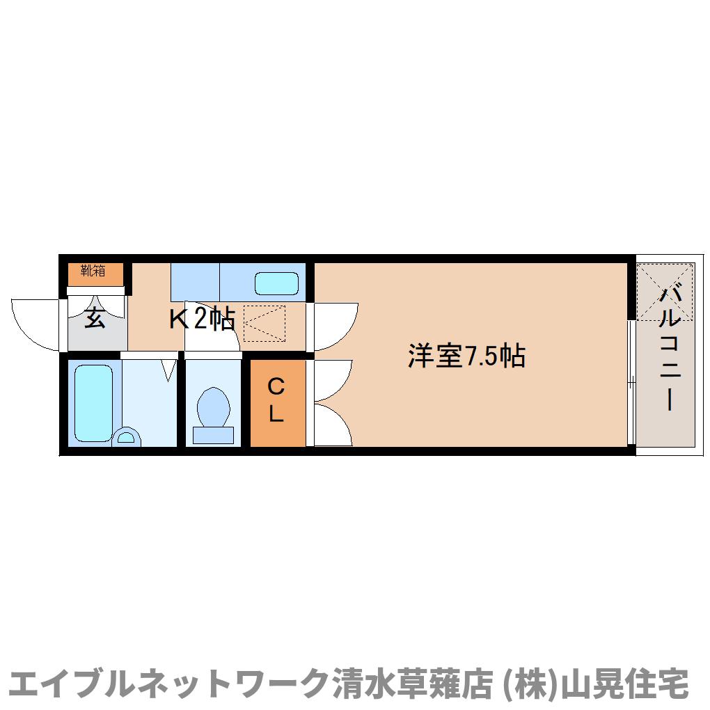 【静岡市清水区鳥坂のアパートの間取り】