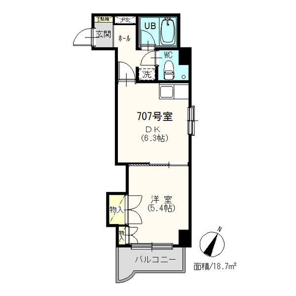 【札幌市東区北十二条東のマンションの間取り】