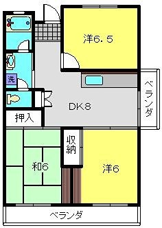 横尾マンションの間取り