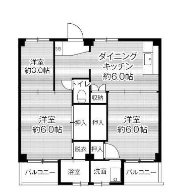 倉敷市水島北亀島町のマンションの間取り