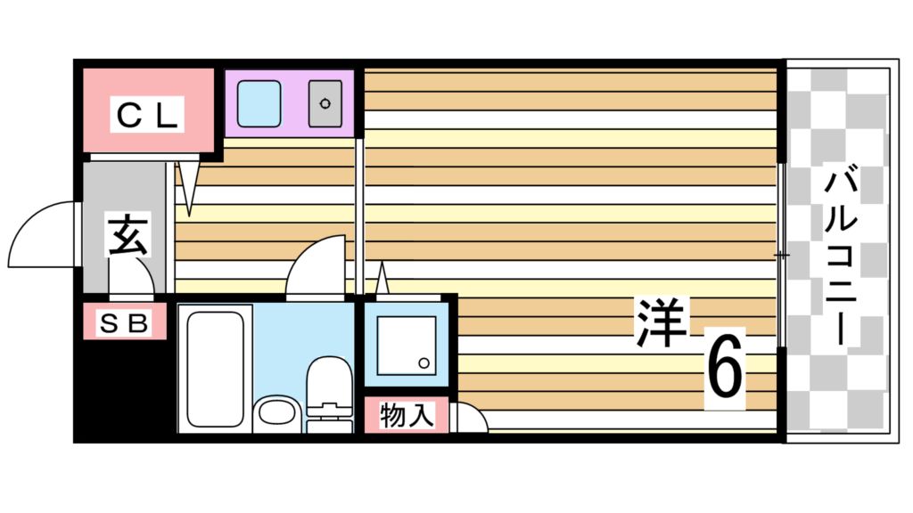 神戸市灘区岩屋中町のマンションの間取り