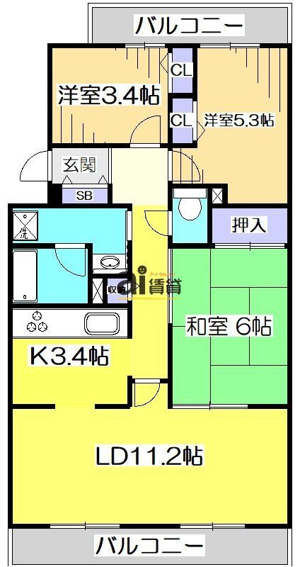 府中市天神町のマンションの間取り