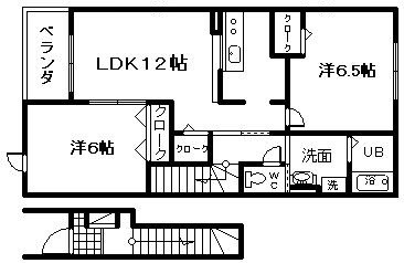 岸和田市加守町のアパートの間取り