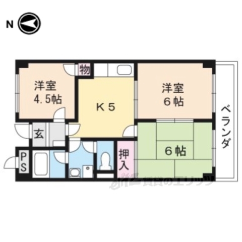 【近江八幡市安土町小中のマンションの間取り】