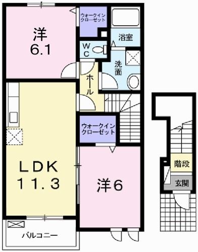 揖保郡太子町馬場のアパートの間取り