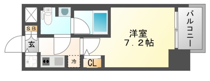 大阪市東淀川区大道南のマンションの間取り