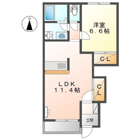 神崎郡市川町千原のアパートの間取り