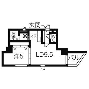 センチュリースペース中央411の間取り