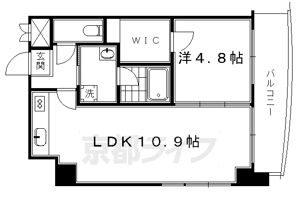 京都市下京区稲荷町のマンションの間取り