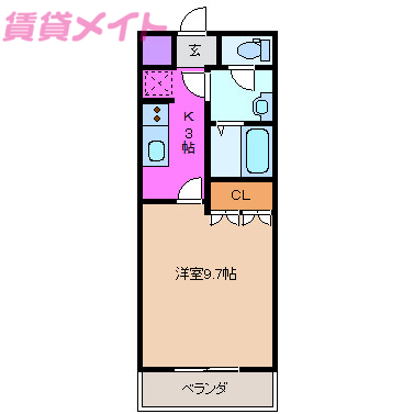 いなべ市大安町南金井のアパートの間取り