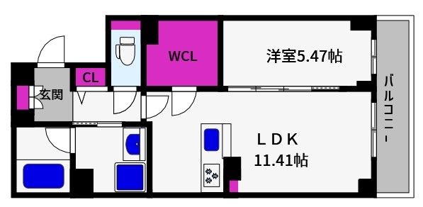 神戸市東灘区住吉宮町のマンションの間取り