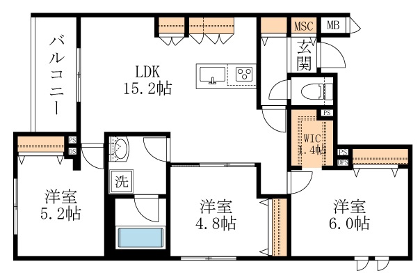 志木市幸町のマンションの間取り