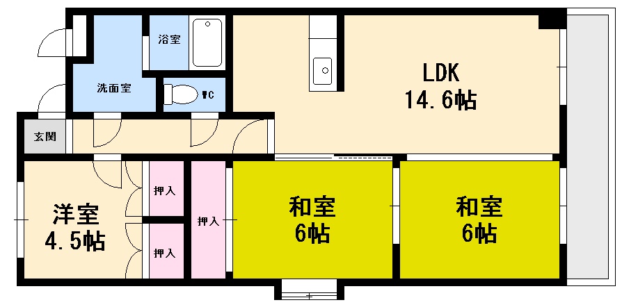 広島市西区三滝本町のマンションの間取り