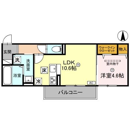 奈良市東九条町のアパートの間取り