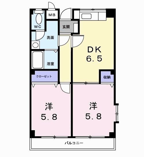 八尾市楽音寺のマンションの間取り