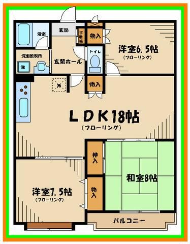 府中市白糸台のマンションの間取り