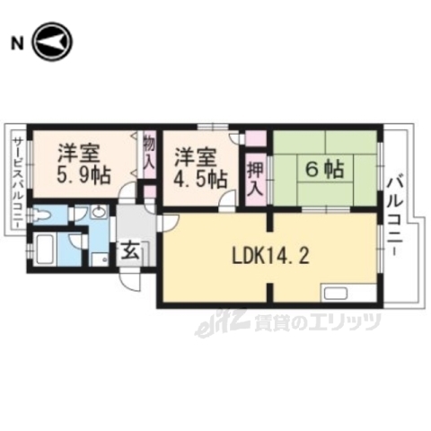 セレッソ甲西Ｃ号館の間取り