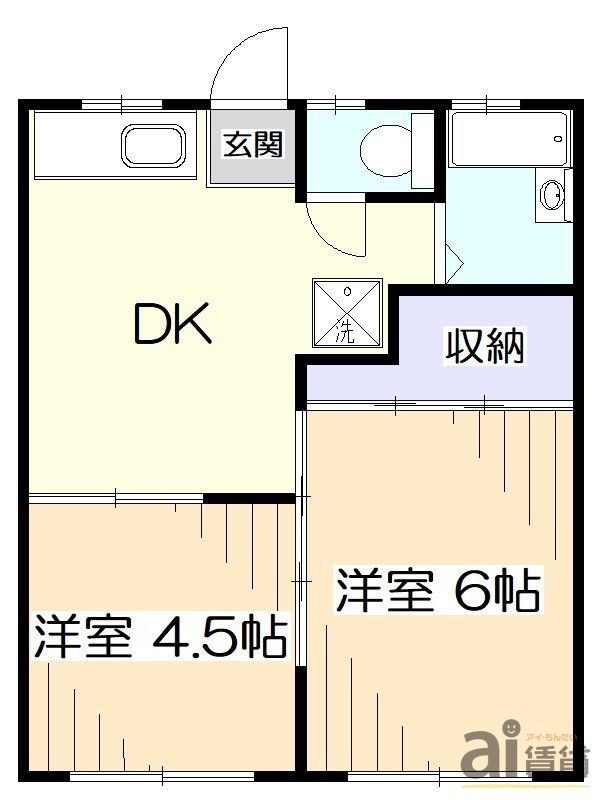 府中市新町のアパートの間取り