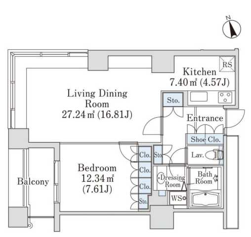 新宿区西五軒町のマンションの間取り