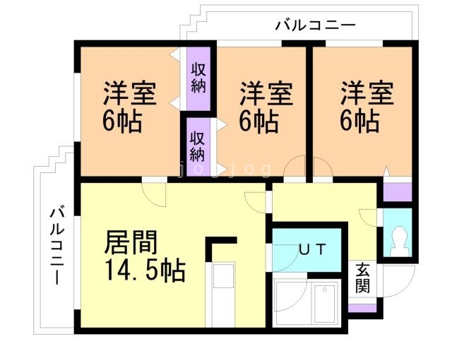 札幌市南区澄川六条のマンションの間取り