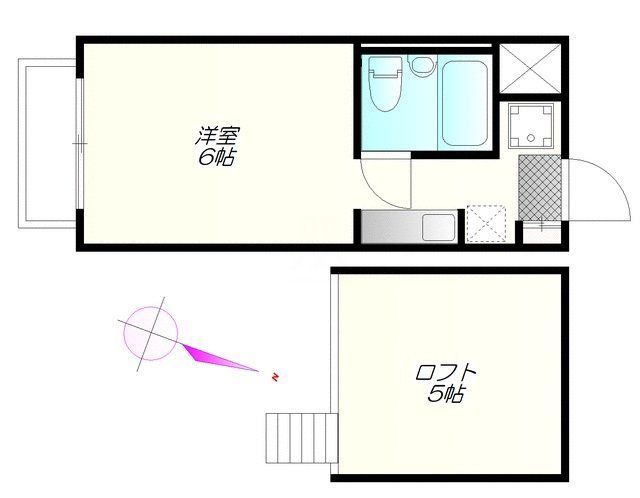 文京区千駄木のマンションの間取り