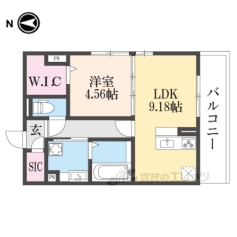 大津市高砂町のアパートの間取り