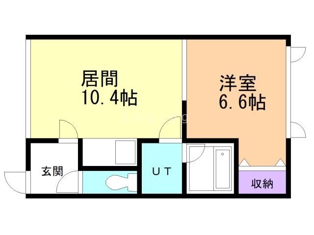 【釧路市浪花町のアパートの間取り】