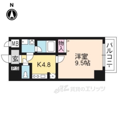 大津市浜大津のマンションの間取り