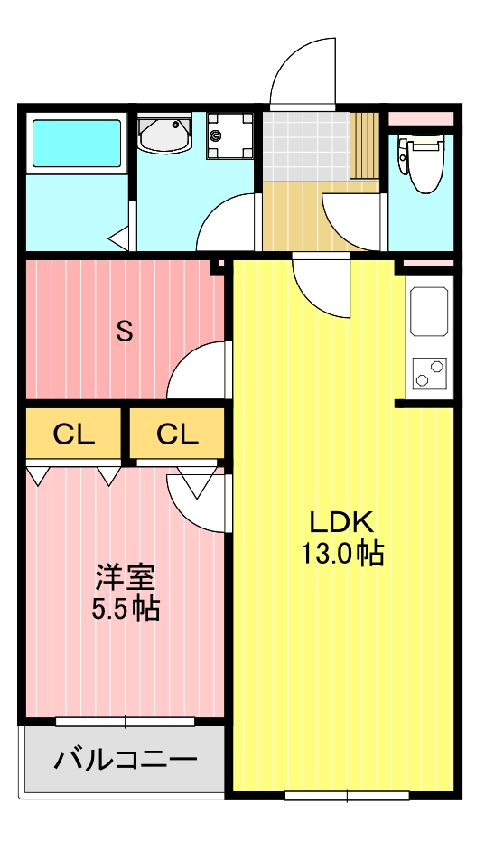 仙台市若林区なないろの里のマンションの間取り