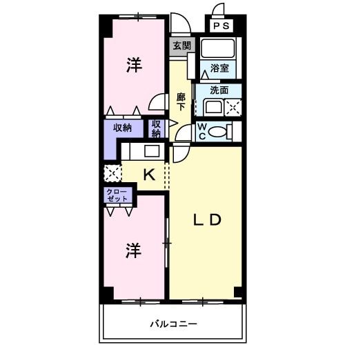 愛知県名古屋市北区三軒町（マンション）の賃貸物件の間取り