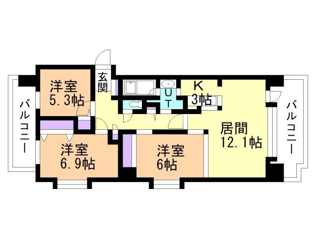 サンタの館裏参道の間取り