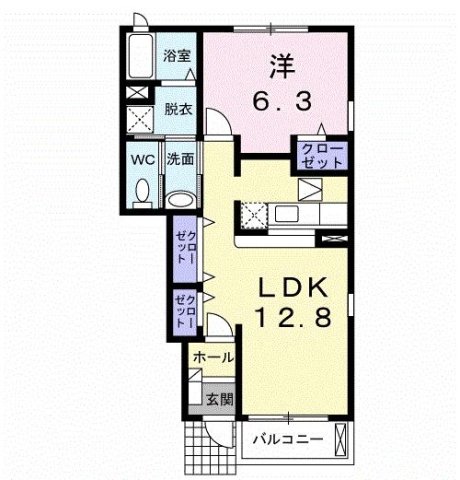 エスポワールヒルAの間取り写真
