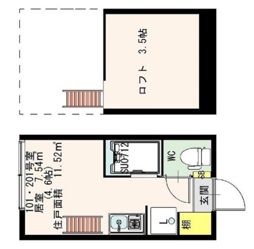 ＪＲ中央線 中野駅 徒歩10分 2階建 築13年の間取り写真