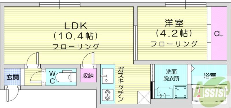 地下鉄東豊線 元町駅 徒歩9分 3階建 築5年の間取り写真